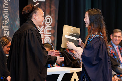 Photo from the TWoA Tāmaki Makaurau 2023 Graduations (Ceremony 6 @ 8pm), held at the Due Drop Events Centre, Manukau, Auckland, New Zealand on Thursday, 8 June, 2023. Photo: Mike Walen / KeyImagery Photography. Copyright: © Te Wānanga o Aotearoa.