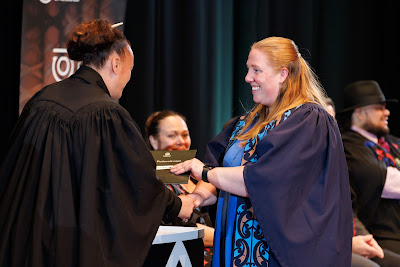 Photo from the TWoA Tāmaki Makaurau 2023 Graduations (Ceremony 6 @ 8pm), held at the Due Drop Events Centre, Manukau, Auckland, New Zealand on Thursday, 8 June, 2023. Photo: Mike Walen / KeyImagery Photography. Copyright: © Te Wānanga o Aotearoa.