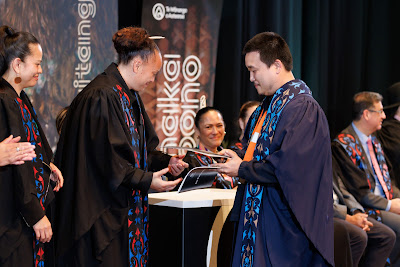 Photo from the TWoA Tāmaki Makaurau 2023 Graduations (Ceremony 6 @ 8pm), held at the Due Drop Events Centre, Manukau, Auckland, New Zealand on Thursday, 8 June, 2023. Photo: Mike Walen / KeyImagery Photography. Copyright: © Te Wānanga o Aotearoa.