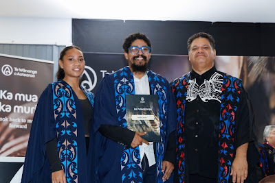 Photo from the TWoA Te Tai Tokerau (Kaitaia) 2025 Graduation held at Te Kura Kaupapa Maori o Pukemiro in Kaitaia, Northland, New Zealand on Monday, 14 April, 2025. Photo by Mike Walen / KeyImagery Photography. Copyright: © 2025 Te Wānanga o Aotearoa.