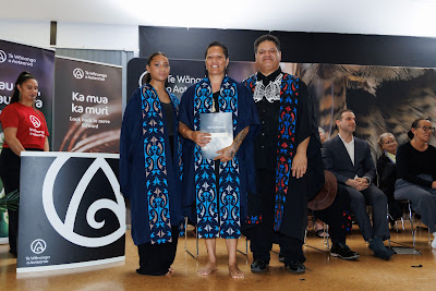 Photo from the TWoA Te Tai Tokerau (Kaitaia) 2025 Graduation held at Te Kura Kaupapa Maori o Pukemiro in Kaitaia, Northland, New Zealand on Monday, 14 April, 2025. Photo by Mike Walen / KeyImagery Photography. Copyright: © 2025 Te Wānanga o Aotearoa.