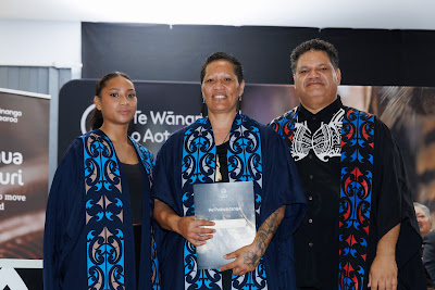 Photo from the TWoA Te Tai Tokerau (Kaitaia) 2025 Graduation held at Te Kura Kaupapa Maori o Pukemiro in Kaitaia, Northland, New Zealand on Monday, 14 April, 2025. Photo by Mike Walen / KeyImagery Photography. Copyright: © 2025 Te Wānanga o Aotearoa.