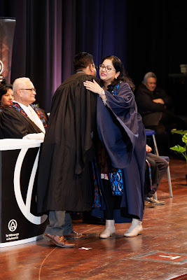 Photo from the TWoA Tāmaki Makaurau 2023 Graduations (Ceremony 3 @ 8pm), held at the Due Drop Events Centre, Manukau, Auckland, New Zealand on Wednesday, 7 June, 2023. Photo: Mike Walen / KeyImagery Photography. Copyright: © Te Wānanga o Aotearoa.