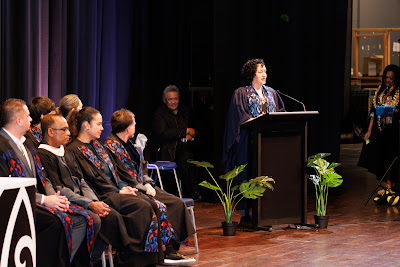 Photo from the TWoA Tāmaki Makaurau 2023 Graduations (Ceremony 2 @ 3pm), held at the Due Drop Events Centre, Manukau, Auckland, New Zealand on Wednesday, 7 June, 2023. Photo: Mike Walen / KeyImagery Photography. Copyright: © Te Wānanga o Aotearoa.