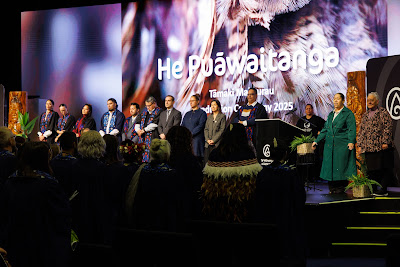 Photo from Ceremony 6 of the TWoA Tāmaki Makaurau 2025 Graduations (May 2025) held at the Mangere Arts Centre in Auckland, New Zealand on Wednesday, 28 May, 2025. Photo by Mike Walen / KeyImagery Photography. Copyright: © 2025 Te Wānanga o Aotearoa.