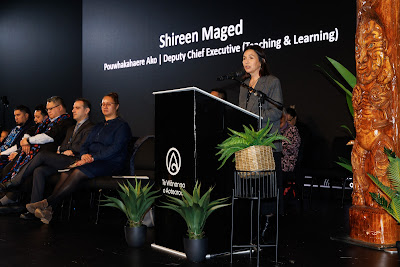 Photo from Ceremony 6 of the TWoA Tāmaki Makaurau 2025 Graduations (May 2025) held at the Mangere Arts Centre in Auckland, New Zealand on Wednesday, 28 May, 2025. Photo by Mike Walen / KeyImagery Photography. Copyright: © 2025 Te Wānanga o Aotearoa.
