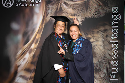 Booth photo from the TWoA Waiariki 2024 Graduations (Kawerau), held at Rautahi Marae, Kawerau, Bay of Plenty, New Zealand on Friday, 17 May, 2023. Photo: InstaBooth by KeyImagery Photography. Copyright: © Te Wānanga o Aotearoa.