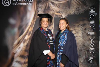 Booth photo from the TWoA Waiariki 2024 Graduations (Kawerau), held at Rautahi Marae, Kawerau, Bay of Plenty, New Zealand on Friday, 17 May, 2023. Photo: InstaBooth by KeyImagery Photography. Copyright: © Te Wānanga o Aotearoa.