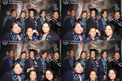 Booth photo from the TWoA Waiariki 2024 Graduations (Kawerau), held at Rautahi Marae, Kawerau, Bay of Plenty, New Zealand on Friday, 17 May, 2023. Photo: InstaBooth by KeyImagery Photography. Copyright: © Te Wānanga o Aotearoa.