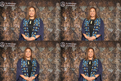 Booth photo from the TWoA Waiariki 2023 Graduations (Whakatāne), held at the Baptist Church, Whakatāne, Bay of Plenty, New Zealand on Wednesday, 17 May, 2023. Photo: Mike Walen / KeyImagery Photography. Copyright: © Te Wānanga o Aotearoa.