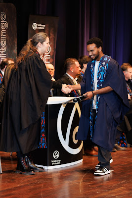 Photo from the TWoA Tāmaki Makaurau 2023 Graduations (Ceremony 2 @ 3pm), held at the Due Drop Events Centre, Manukau, Auckland, New Zealand on Wednesday, 7 June, 2023. Photo: Mike Walen / KeyImagery Photography. Copyright: © Te Wānanga o Aotearoa.