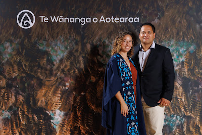 Studio photo from the TWoA Tainui 2023 Graduations (Ceremony 2 - Wednesday Afternoon), held at Hamilton Boys High School, Hamilton, Waikato, New Zealand on Wednesday, 19 April 2023. Photo: Mike Walen / KeyImagery Photography. Copyright: © Te Wananga o Aotearoa.