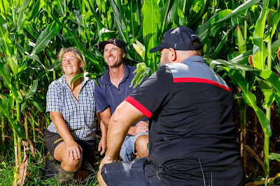 Photo from the Seed Guide Testimonial photoshoot for VPMAXX® Catalogue. Featuring farmer, Don Watson, with VPMAXX® Representative, Joe Heng, at the Moreland Farm, South Head Road, Helensville. Taken: 14 February 2020. Photo: Mike Walen / KeyImagery Photography. © Genetic Technologies Ltd