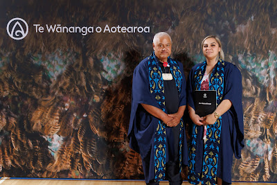 Studio photo from the TWoA Tainui 2023 Graduations (Ceremony 2 - Wednesday Afternoon), held at Hamilton Boys High School, Hamilton, Waikato, New Zealand on Wednesday, 19 April 2023. Photo: Mike Walen / KeyImagery Photography. Copyright: © Te Wananga o Aotearoa.