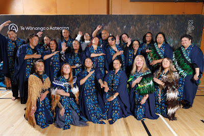 Studio photo from the TWoA Tainui 2023 Graduations (Ceremony 2 - Wednesday Afternoon), held at Hamilton Boys High School, Hamilton, Waikato, New Zealand on Wednesday, 19 April 2023. Photo: Mike Walen / KeyImagery Photography. Copyright: © Te Wananga o Aotearoa.