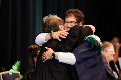 Photo from the TWoA Tāmaki Makaurau 2023 Graduations (Ceremony 5 @ 3pm), held at the Due Drop Events Centre, Manukau, Auckland, New Zealand on Thursday, 8 June, 2023. Photo: Mike Walen / KeyImagery Photography. Copyright: © Te Wānanga o Aotearoa.
