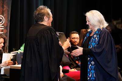 Photo from the TWoA Tāmaki Makaurau 2023 Graduations (Ceremony 5 @ 3pm), held at the Due Drop Events Centre, Manukau, Auckland, New Zealand on Thursday, 8 June, 2023. Photo: Mike Walen / KeyImagery Photography. Copyright: © Te Wānanga o Aotearoa.