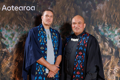 Studio photo from the TWoA Tainui 2023 Graduations (Ceremony 2 - Wednesday Afternoon), held at Hamilton Boys High School, Hamilton, Waikato, New Zealand on Wednesday, 19 April 2023. Photo: Mike Walen / KeyImagery Photography. Copyright: © Te Wananga o Aotearoa.