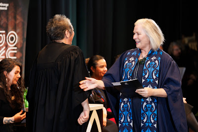 Photo from the TWoA Tāmaki Makaurau 2023 Graduations (Ceremony 5 @ 3pm), held at the Due Drop Events Centre, Manukau, Auckland, New Zealand on Thursday, 8 June, 2023. Photo: Mike Walen / KeyImagery Photography. Copyright: © Te Wānanga o Aotearoa.