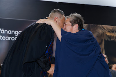 Photo from the TWoA Te Tai Tokerau (Kaitaia) 2025 Graduation held at Te Kura Kaupapa Maori o Pukemiro in Kaitaia, Northland, New Zealand on Monday, 14 April, 2025. Photo by Mike Walen / KeyImagery Photography. Copyright: © 2025 Te Wānanga o Aotearoa.