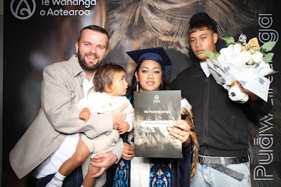 Booth photo from the TWoA Tainui 2025 Graduations (Ceremony 3 @ 10am) held at Claudelands Event Centre in Hamilton, Waikato, New Zealand on Wednesday, 30 April, 2025. Photography by InstaBooth / KeyImagery Photography. Copyright: © 2025 Te Wānanga o Aotearoa.