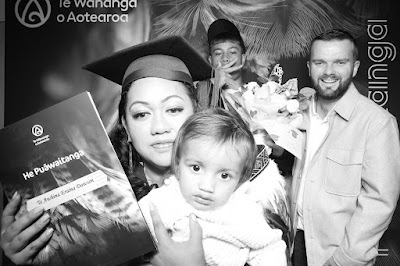 Booth photo from the TWoA Tainui 2025 Graduations (Ceremony 3 @ 10am) held at Claudelands Event Centre in Hamilton, Waikato, New Zealand on Wednesday, 30 April, 2025. Photography by InstaBooth / KeyImagery Photography. Copyright: © 2025 Te Wānanga o Aotearoa.