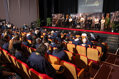 Photo from the TWoA Whirikoka 2024 Graduation (Gisborne), held at the War Memorial Theatre, Gisborne, East Coast, New Zealand on Wednesday, 16 April, 2025. Photo by Alick Saunders for KeyImagery Photography. Copyright: © 2025 Te Wānanga o Aotearoa.