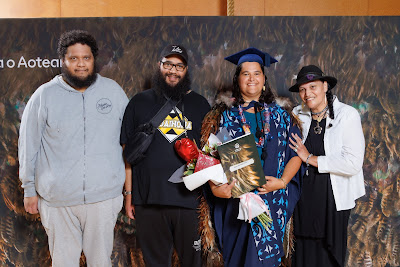 Studio photo from the TWoA Tainui 2023 Graduations (Ceremony 3 - Thursday Morning), held at Hamilton Boys High School, Hamilton, Waikato, New Zealand on Thursday, 20 April, 2023. Photo: Mike Walen / KeyImagery Photography. Copyright: © Te Wānanga o Aotearoa.