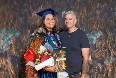 Studio photo from the TWoA Tainui 2023 Graduations (Ceremony 3 - Thursday Morning), held at Hamilton Boys High School, Hamilton, Waikato, New Zealand on Thursday, 20 April, 2023. Photo: Mike Walen / KeyImagery Photography. Copyright: © Te Wānanga o Aotearoa.