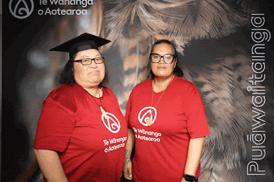 Booth photo from the TWoA Tainui 2025 Graduations (Ceremony 3 @ 10am) held at Claudelands Event Centre in Hamilton, Waikato, New Zealand on Wednesday, 30 April, 2025. Photography by InstaBooth / KeyImagery Photography. Copyright: © 2025 Te Wānanga o Aotearoa.