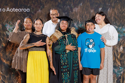 Studio photo from the TWoA Tainui 2023 Graduations (Ceremony 3 - Thursday Morning), held at Hamilton Boys High School, Hamilton, Waikato, New Zealand on Thursday, 20 April, 2023. Photo: Mike Walen / KeyImagery Photography. Copyright: © Te Wānanga o Aotearoa.