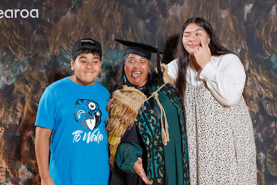 Studio photo from the TWoA Tainui 2023 Graduations (Ceremony 3 - Thursday Morning), held at Hamilton Boys High School, Hamilton, Waikato, New Zealand on Thursday, 20 April, 2023. Photo: Mike Walen / KeyImagery Photography. Copyright: © Te Wānanga o Aotearoa.