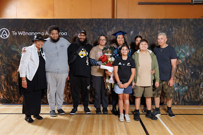 Studio photo from the TWoA Tainui 2023 Graduations (Ceremony 3 - Thursday Morning), held at Hamilton Boys High School, Hamilton, Waikato, New Zealand on Thursday, 20 April, 2023. Photo: Mike Walen / KeyImagery Photography. Copyright: © Te Wānanga o Aotearoa.