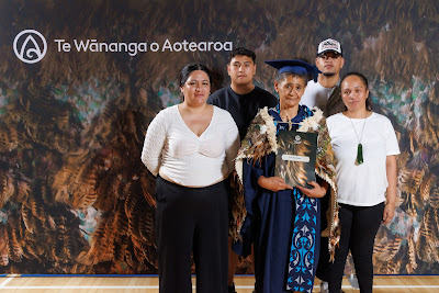 Studio photo from the TWoA Tainui 2023 Graduations (Ceremony 3 - Thursday Morning), held at Hamilton Boys High School, Hamilton, Waikato, New Zealand on Thursday, 20 April, 2023. Photo: Mike Walen / KeyImagery Photography. Copyright: © Te Wānanga o Aotearoa.