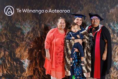 Studio photo from the TWoA Tainui 2023 Graduations (Ceremony 3 - Thursday Morning), held at Hamilton Boys High School, Hamilton, Waikato, New Zealand on Thursday, 20 April, 2023. Photo: Mike Walen / KeyImagery Photography. Copyright: © Te Wānanga o Aotearoa.