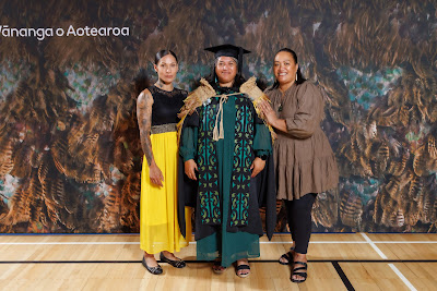 Studio photo from the TWoA Tainui 2023 Graduations (Ceremony 3 - Thursday Morning), held at Hamilton Boys High School, Hamilton, Waikato, New Zealand on Thursday, 20 April, 2023. Photo: Mike Walen / KeyImagery Photography. Copyright: © Te Wānanga o Aotearoa.