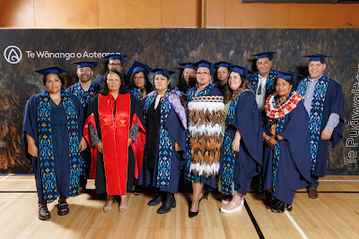 Studio photo from the TWoA Tainui 2023 Graduations (Ceremony 3 - Thursday Morning), held at Hamilton Boys High School, Hamilton, Waikato, New Zealand on Thursday, 20 April, 2023. Photo: Mike Walen / KeyImagery Photography. Copyright: © Te Wānanga o Aotearoa.