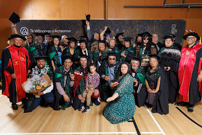 Studio photo from the TWoA Tainui 2023 Graduations (Ceremony 3 - Thursday Morning), held at Hamilton Boys High School, Hamilton, Waikato, New Zealand on Thursday, 20 April, 2023. Photo: Mike Walen / KeyImagery Photography. Copyright: © Te Wānanga o Aotearoa.