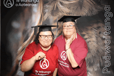 Booth photo from the TWoA Tainui 2025 Graduations (Ceremony 3 @ 10am) held at Claudelands Event Centre in Hamilton, Waikato, New Zealand on Wednesday, 30 April, 2025. Photography by InstaBooth / KeyImagery Photography. Copyright: © 2025 Te Wānanga o Aotearoa.