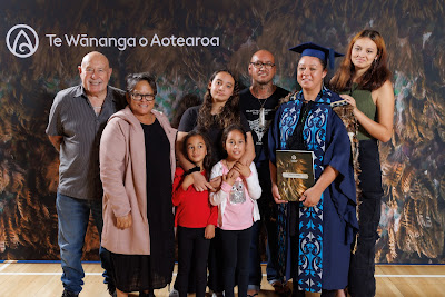 Studio photo from the TWoA Tainui 2023 Graduations (Ceremony 3 - Thursday Morning), held at Hamilton Boys High School, Hamilton, Waikato, New Zealand on Thursday, 20 April, 2023. Photo: Mike Walen / KeyImagery Photography. Copyright: © Te Wānanga o Aotearoa.