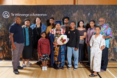 Studio photo from the TWoA Tainui 2023 Graduations (Ceremony 3 - Thursday Morning), held at Hamilton Boys High School, Hamilton, Waikato, New Zealand on Thursday, 20 April, 2023. Photo: Mike Walen / KeyImagery Photography. Copyright: © Te Wānanga o Aotearoa.
