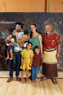 Studio photo from the TWoA Tainui 2023 Graduations (Ceremony 3 - Thursday Morning), held at Hamilton Boys High School, Hamilton, Waikato, New Zealand on Thursday, 20 April, 2023. Photo: Mike Walen / KeyImagery Photography. Copyright: © Te Wānanga o Aotearoa.