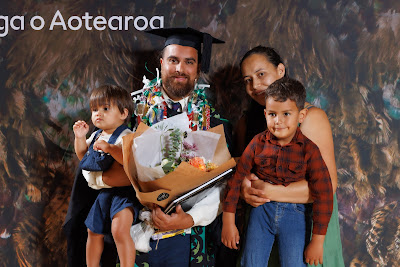 Studio photo from the TWoA Tainui 2023 Graduations (Ceremony 3 - Thursday Morning), held at Hamilton Boys High School, Hamilton, Waikato, New Zealand on Thursday, 20 April, 2023. Photo: Mike Walen / KeyImagery Photography. Copyright: © Te Wānanga o Aotearoa.