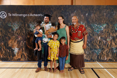Studio photo from the TWoA Tainui 2023 Graduations (Ceremony 3 - Thursday Morning), held at Hamilton Boys High School, Hamilton, Waikato, New Zealand on Thursday, 20 April, 2023. Photo: Mike Walen / KeyImagery Photography. Copyright: © Te Wānanga o Aotearoa.