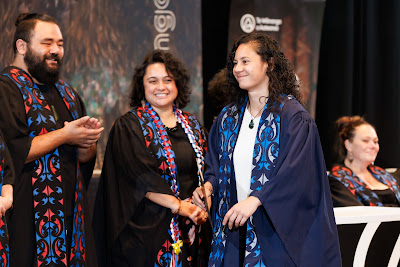 Photo from the TWoA Tāmaki Makaurau 2023 Graduations (Ceremony 5 @ 3pm), held at the Due Drop Events Centre, Manukau, Auckland, New Zealand on Thursday, 8 June, 2023. Photo: Mike Walen / KeyImagery Photography. Copyright: © Te Wānanga o Aotearoa.