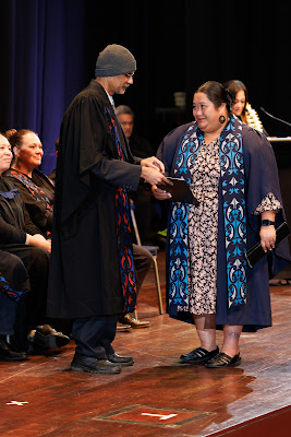 Photo from the TWoA Tāmaki Makaurau 2023 Graduations (Ceremony 3 @ 8pm), held at the Due Drop Events Centre, Manukau, Auckland, New Zealand on Wednesday, 7 June, 2023. Photo: Mike Walen / KeyImagery Photography. Copyright: © Te Wānanga o Aotearoa.