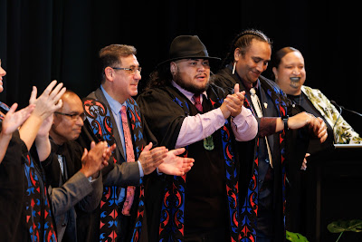 Photo from the TWoA Tāmaki Makaurau 2023 Graduations (Ceremony 6 @ 8pm), held at the Due Drop Events Centre, Manukau, Auckland, New Zealand on Thursday, 8 June, 2023. Photo: Mike Walen / KeyImagery Photography. Copyright: © Te Wānanga o Aotearoa.