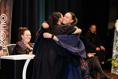 Photo from the TWoA Tāmaki Makaurau 2023 Graduations (Ceremony 5 @ 3pm), held at the Due Drop Events Centre, Manukau, Auckland, New Zealand on Thursday, 8 June, 2023. Photo: Mike Walen / KeyImagery Photography. Copyright: © Te Wānanga o Aotearoa.