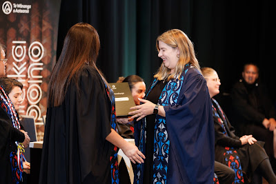 Photo from the TWoA Tāmaki Makaurau 2023 Graduations (Ceremony 5 @ 3pm), held at the Due Drop Events Centre, Manukau, Auckland, New Zealand on Thursday, 8 June, 2023. Photo: Mike Walen / KeyImagery Photography. Copyright: © Te Wānanga o Aotearoa.