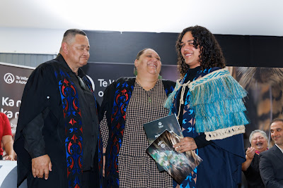 Photo from the TWoA Te Tai Tokerau (Kaitaia) 2025 Graduation held at Te Kura Kaupapa Maori o Pukemiro in Kaitaia, Northland, New Zealand on Monday, 14 April, 2025. Photo by Mike Walen / KeyImagery Photography. Copyright: © 2025 Te Wānanga o Aotearoa.